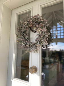 Large Eucalyptus Wreath - 50cm Faux Christmas Front Door Wreath Artificial All Year Round Wreath Outdoor/Indoor Wreath