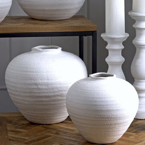 Large White Ceramic Textured Vase For Faux Flower Arrangements Dried Flowers Floral Centrepiece