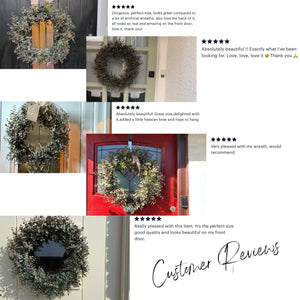 Large Eucalyptus Wreath - 50cm Faux Spring Front Door Wreath Artificial All Year Round Wreath Outdoor/Indoor Wreath