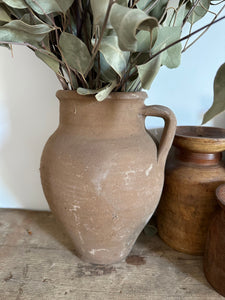 Terracotta Rustic Pot With Handle | Vintage Turkish Vase | Wabi Sabi Vase | Height Approx 24cm