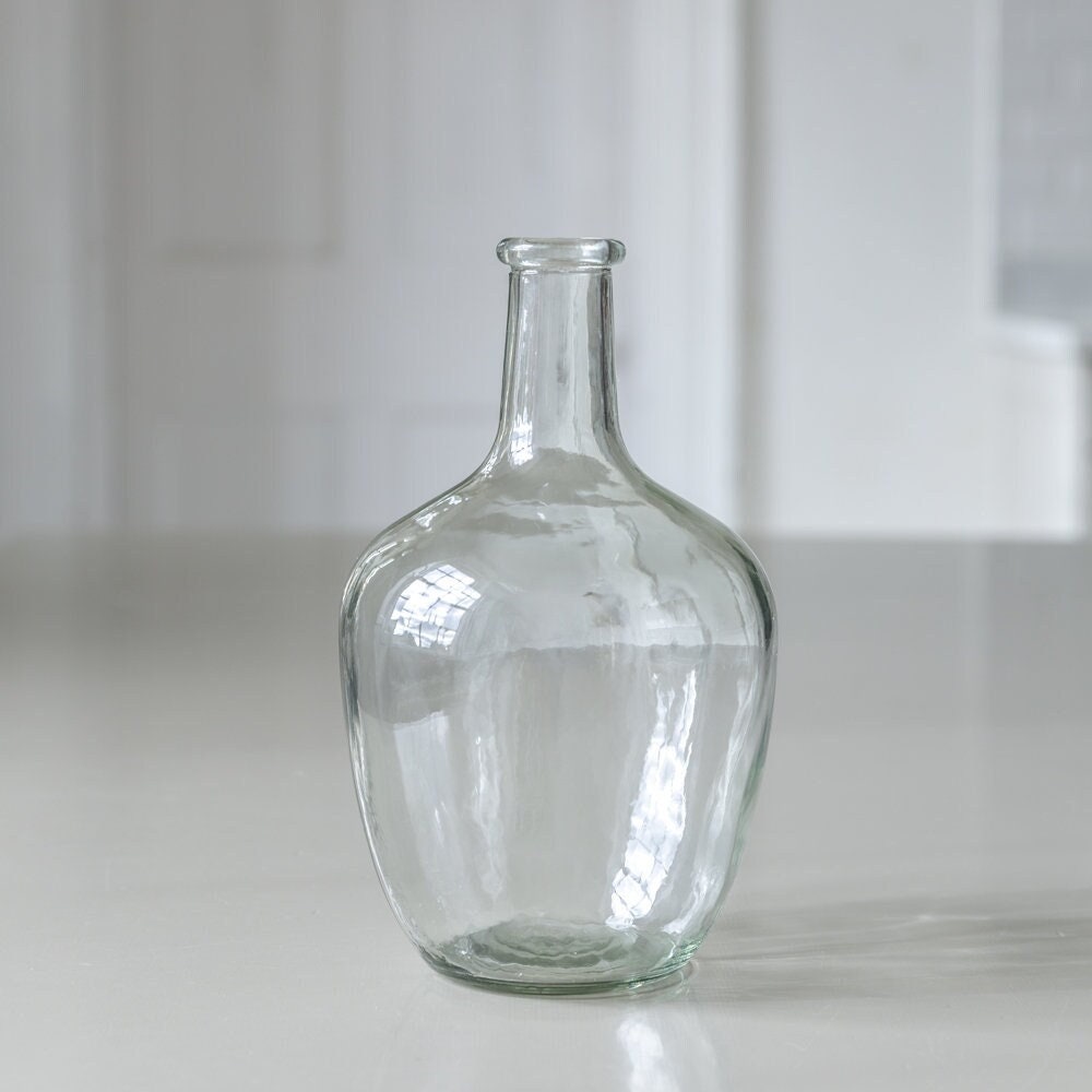 Glass Vase For Dried Flowers Bottle Vase Small Clear Recycled Glass Vase Wedding Centrepiece Table Vase DemiJohn Glass Vase For Pampas Grass