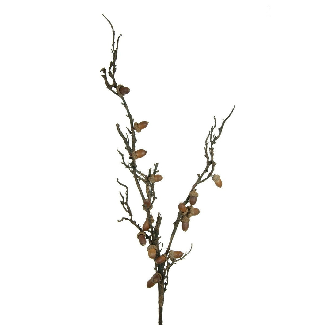 Faux Acorn Branch Autumn Decor Artificial Winter Acorn Tall Stem 114cm Long