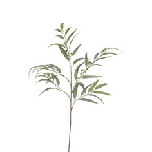 Load image into Gallery viewer, Faux Willow Eucalyptus Branch Artificial Green Foliage Tall Branched Eucalyptus Stem Approx 117cm