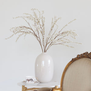 Tall White Willow Spray Branch For Spring Flower Arrangement Artificial White Fluffy Catkins Faux Spring Blossom