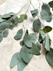 Faux Eucalyptus Branch Artificial Green Foliage Tall Branched Eucalyptus Stem Approx 95cm