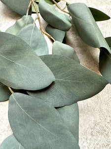 Faux Eucalyptus Branch Artificial Green Foliage Tall Branched Eucalyptus Stem Approx 95cm