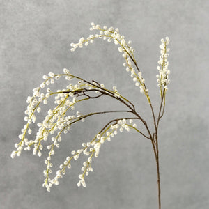 tall artificial cascading willow branch with fluffy white catkins