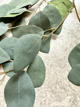 Load image into Gallery viewer, Faux Eucalyptus Branch Artificial Green Foliage Tall Branched Eucalyptus Stem Approx 95cm