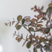 Load image into Gallery viewer, Faux Eucalyptus Spray Burgundy Artificial Branch Everlasting Foliage Eucalyptus Greenery