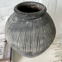 Load image into Gallery viewer, Handcrafted Rustic Stone Vase Grey Distressed Wabi Sabi Vessel for Home Decor Minimalist Large Floor Vase For Decorative Branches