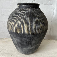 Load image into Gallery viewer, Handcrafted Rustic Stone Vase Grey Distressed Wabi Sabi Vessel for Home Decor Minimalist Large Floor Vase For Decorative Branches