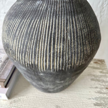 Load image into Gallery viewer, Handcrafted Rustic Stone Vase Grey Distressed Wabi Sabi Vessel for Home Decor Minimalist Large Floor Vase For Decorative Branches