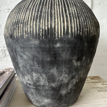 Load image into Gallery viewer, Handcrafted Rustic Stone Vase Grey Distressed Wabi Sabi Vessel for Home Decor Minimalist Large Floor Vase For Decorative Branches