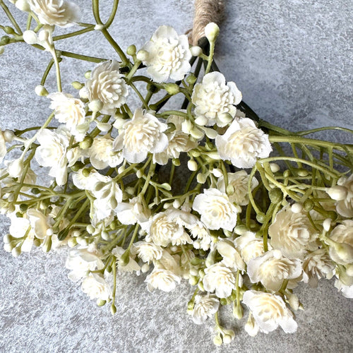 Faux Gypsophilia Bunch Artificial White Flowers Posy Baby's Breath Mini Bouquet For Bridesmaid Summer Wedding