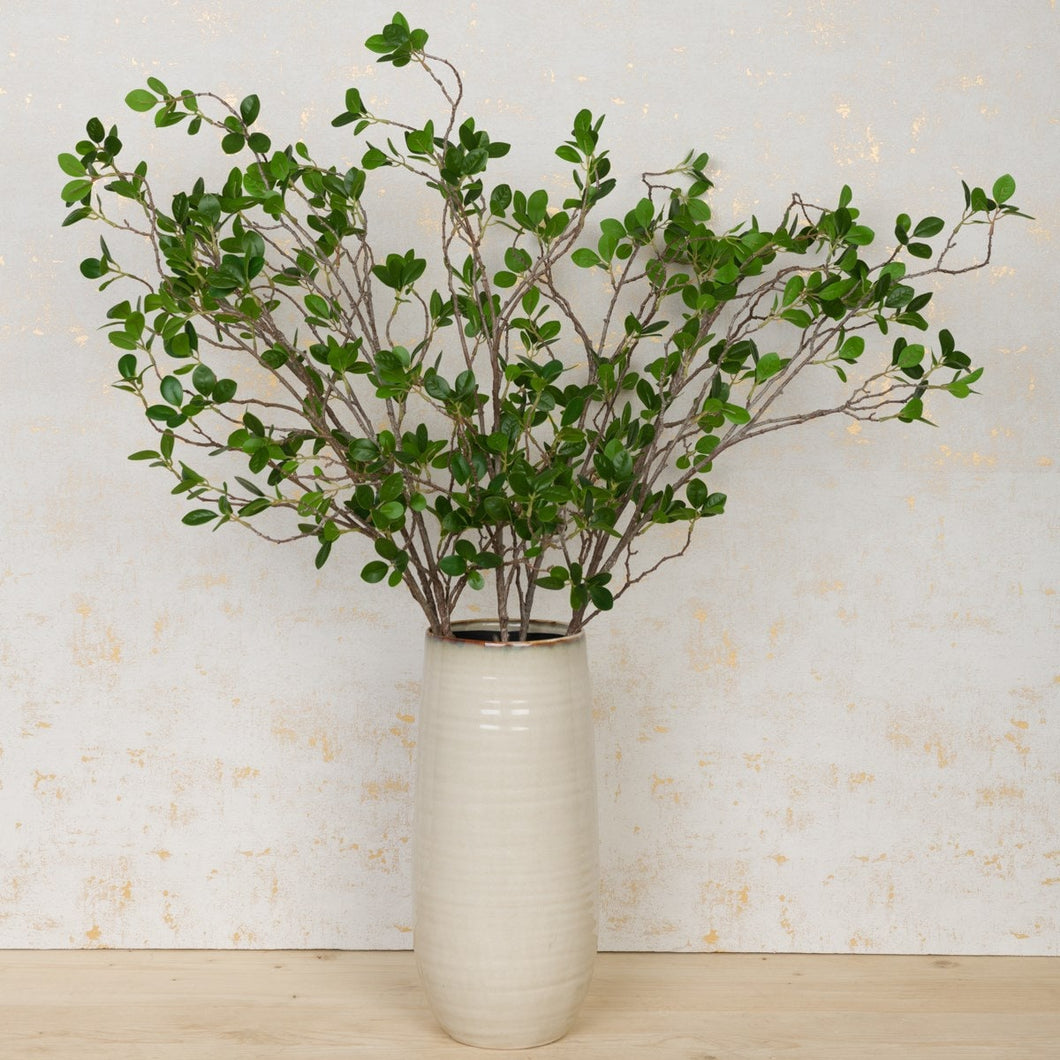 Faux Greenery Mini Leaf Branch Artificial Green Foliage Tall Branched Stem Approx 110cm