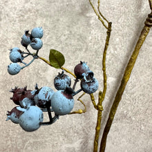 Load image into Gallery viewer, Blueberry Stem Artificial Blue Berry Stems Faux Winter Berry Branch Artificial Berries Artificial Blueberries Branches